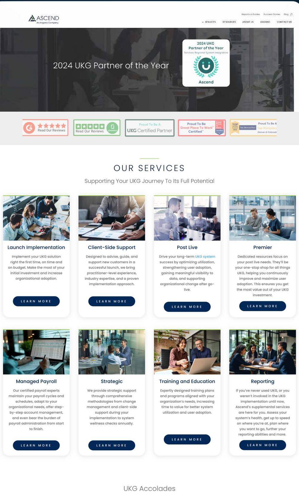 Ascend Professional Services website